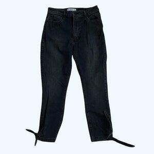 Abercrombie and Fitch Black Tie Ankle Jeans